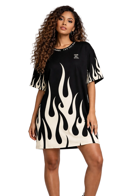 Luxe Flames F.N.R. T-shirt Dress