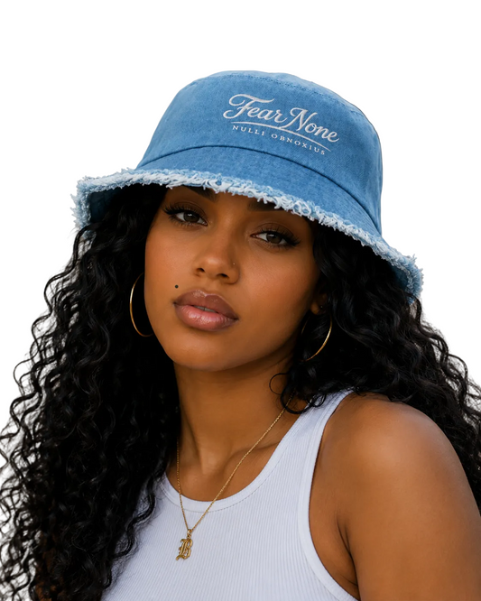 Fear None® Distressed Denim Bucket Hat