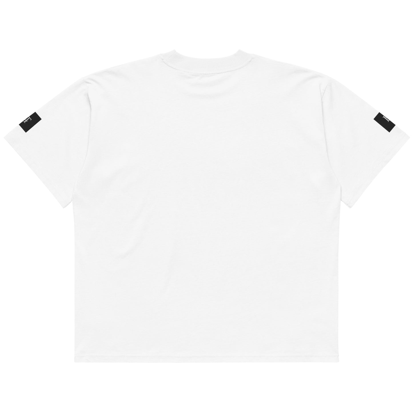 Organic Oversized High Neck "Bostonia Originem" T-shirt | White.