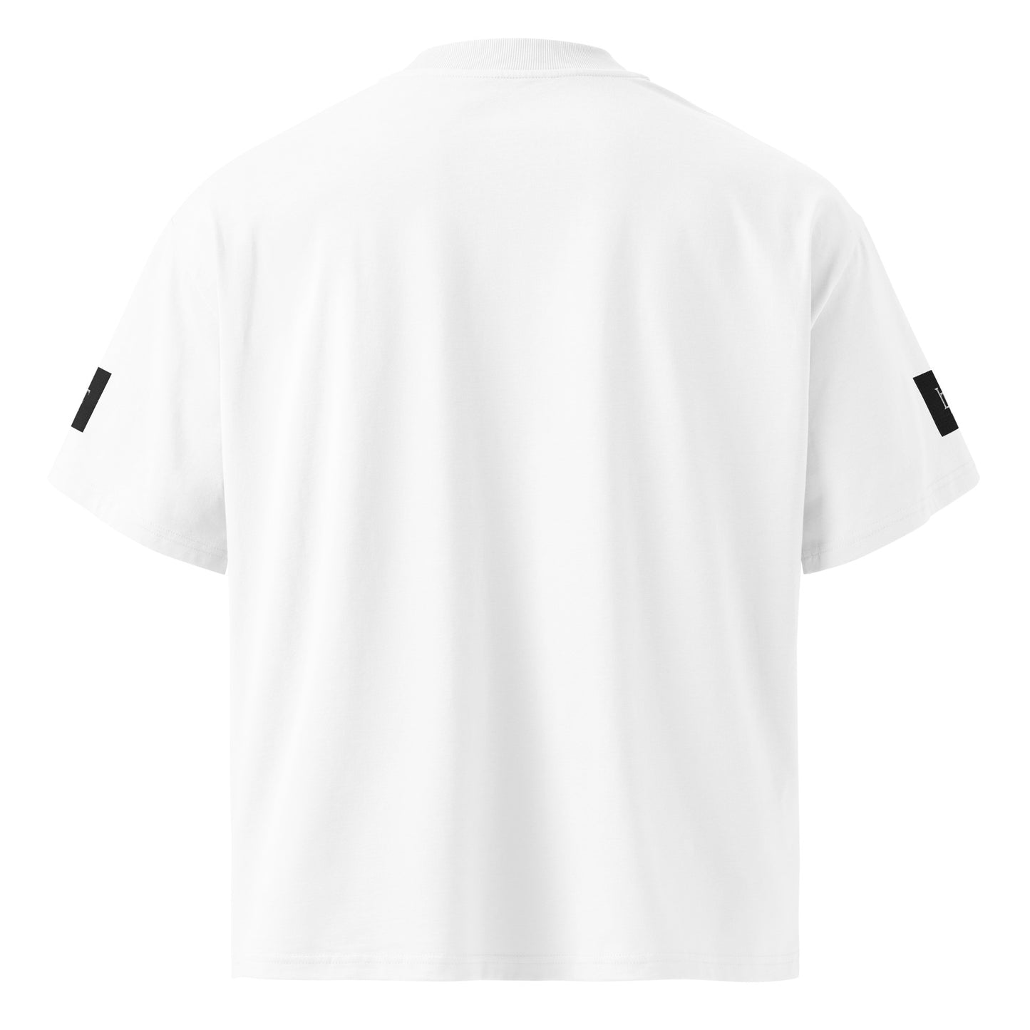 Organic Oversized High Neck "Bostonia Originem" T-shirt | White.