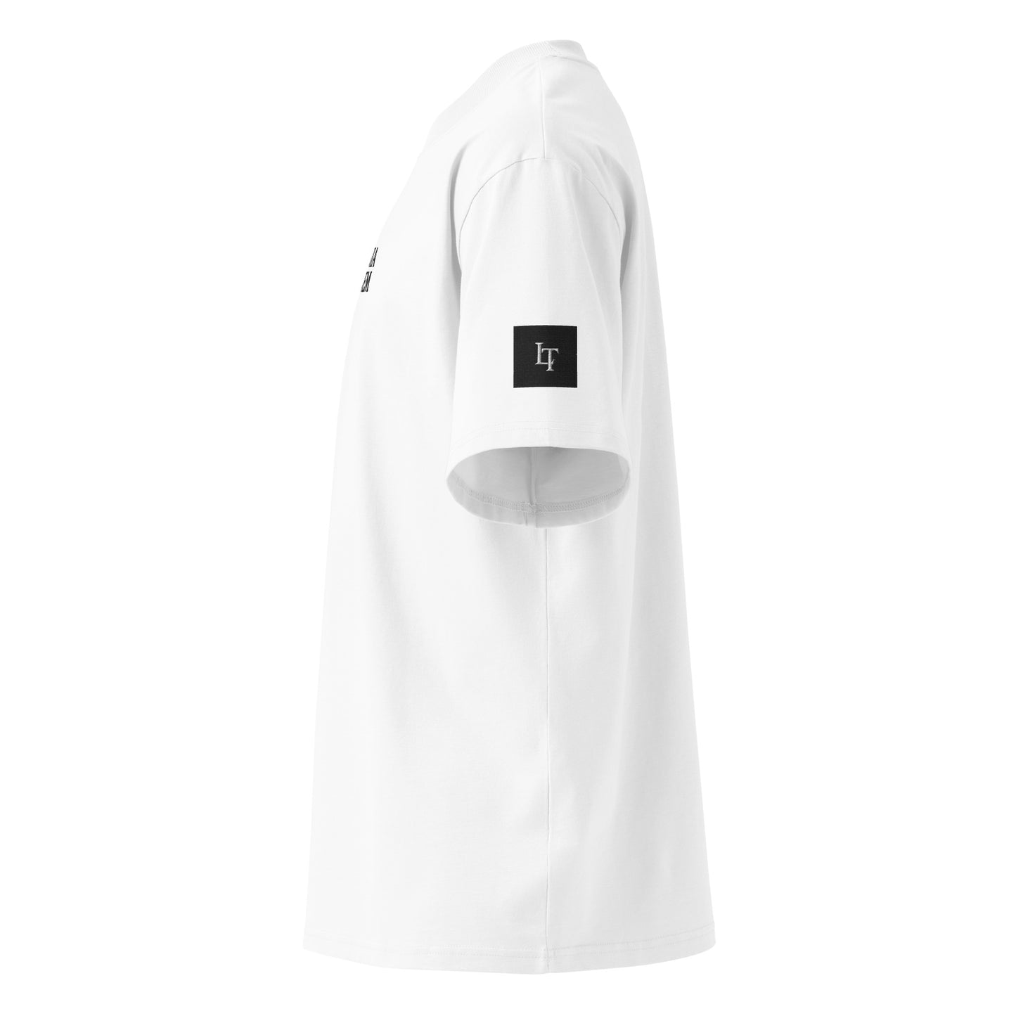 Organic Oversized High Neck "Bostonia Originem" T-shirt | White.