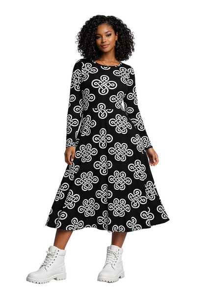 LEX Oath Knot L/S Midi Dress