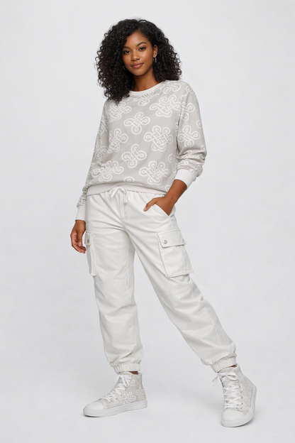 LEX Oath Knot Bone Cotton Sweatshirt