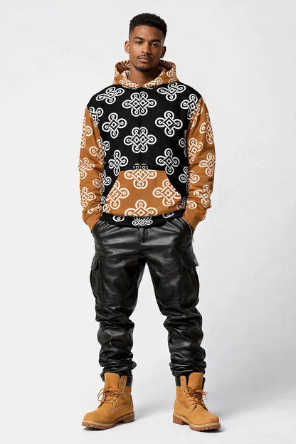 LEX Oath Knot Mix Media Cotton Hoodie