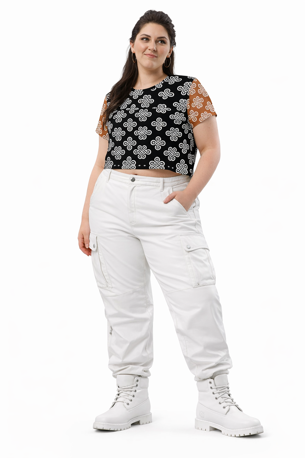 LEX Oath Knot Mix Media Crop Tee