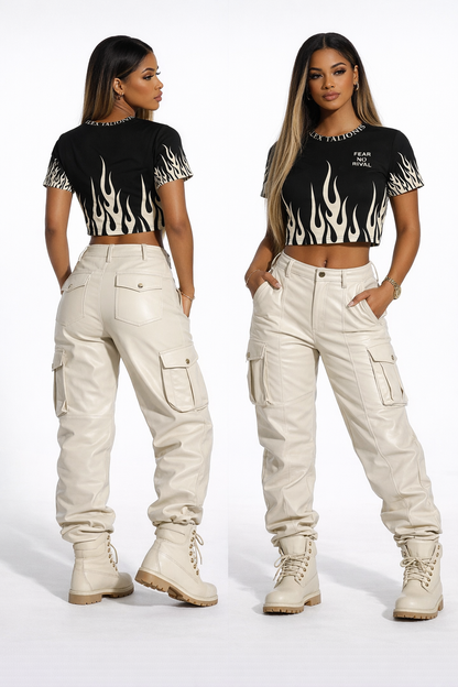 Luxe Flames F.N.R.  Crop Tee