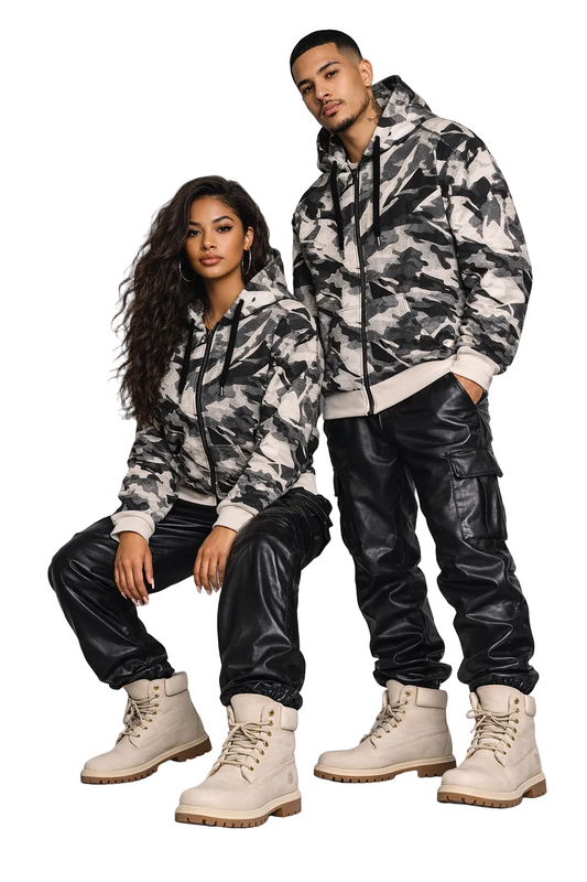 Obsidian Shard Camo® Zip Hoodie | Utrique Aptus (Unisex)