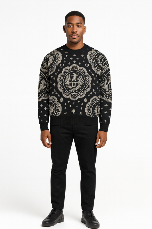 LEXDoliy® Relaxed Fit Knitted Crew Neck Sweater