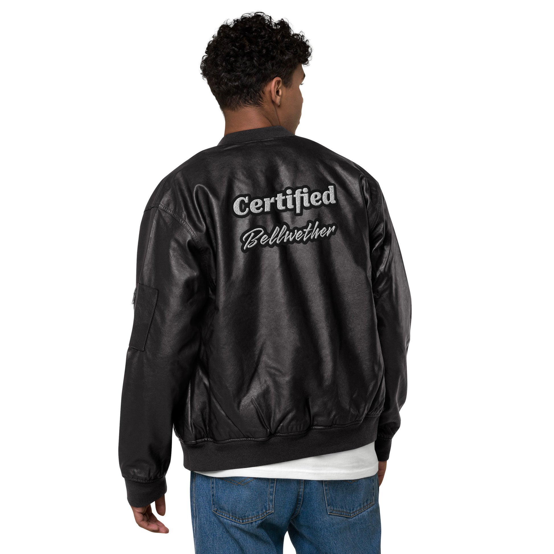Leather Bomber Jacket.