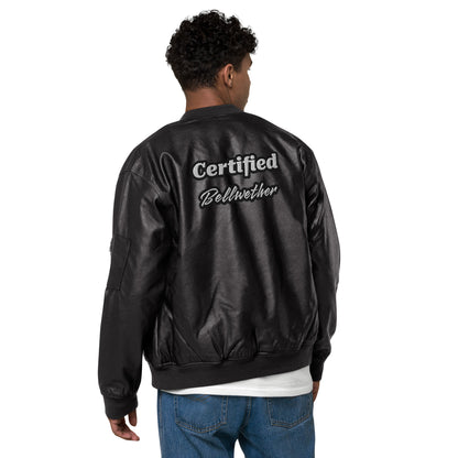 Leather Bomber Jacket.