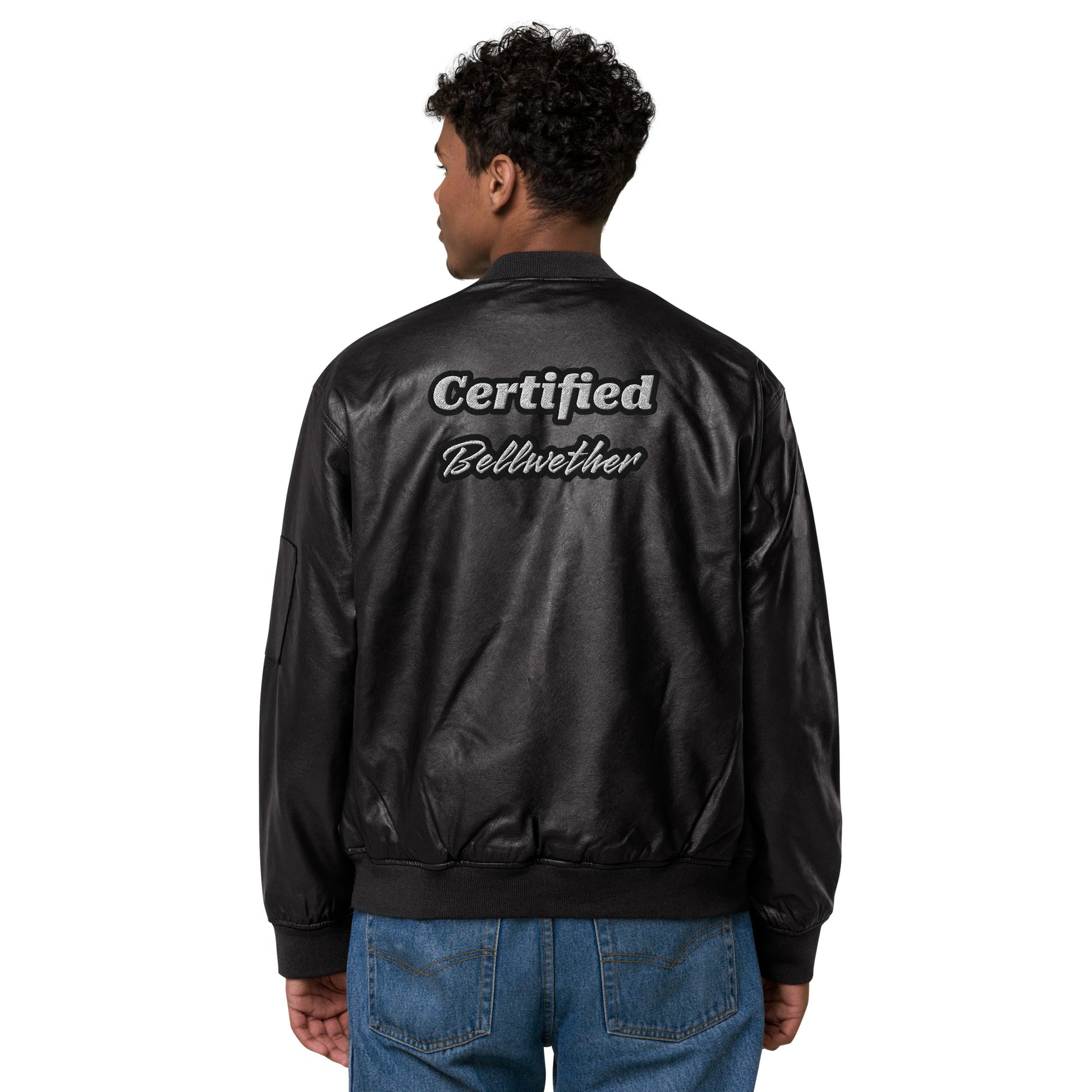 Leather Bomber Jacket.