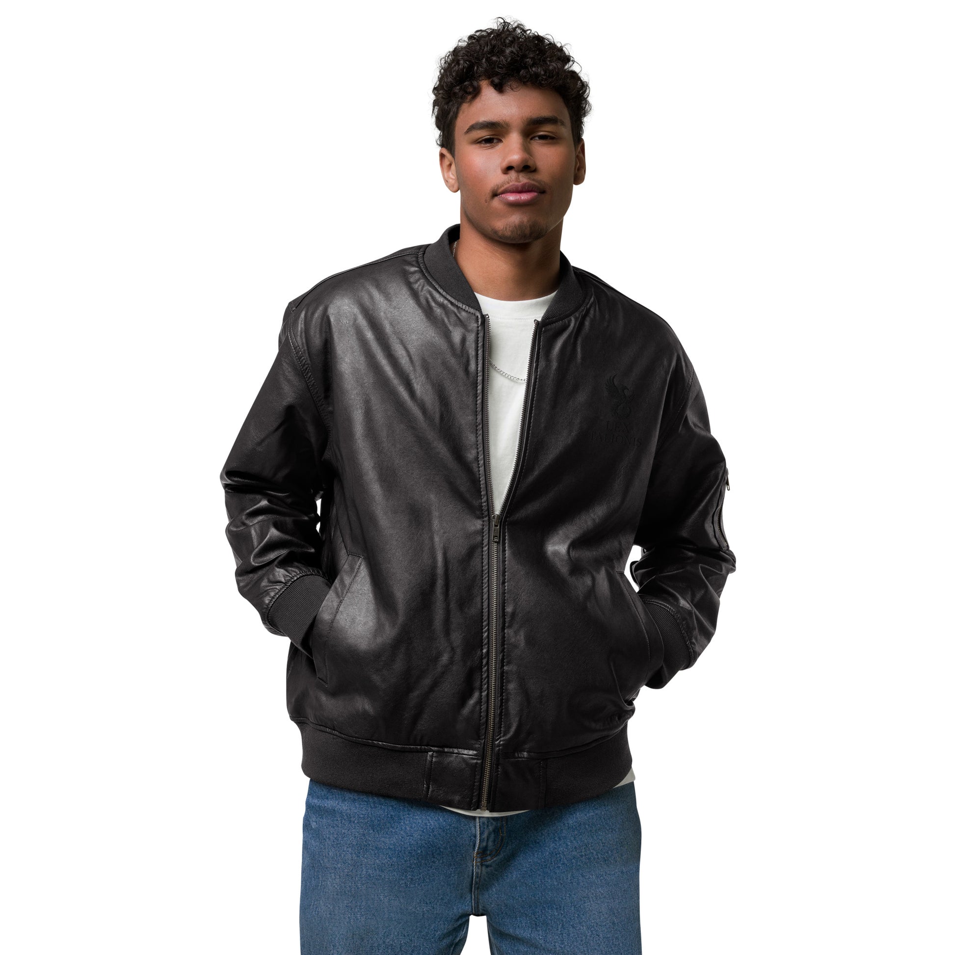 Leather Bomber Jacket.