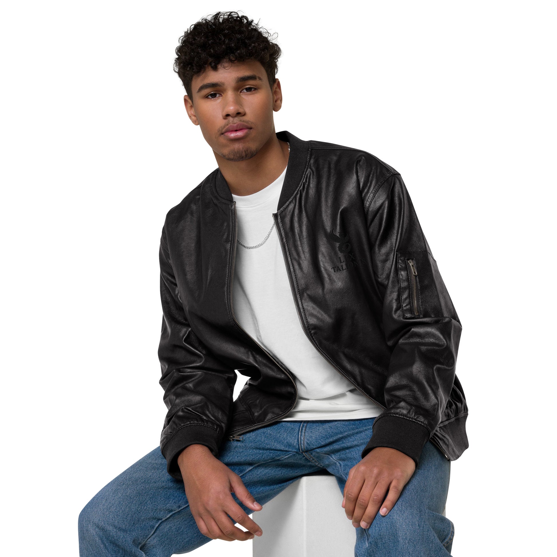 Leather Bomber Jacket.