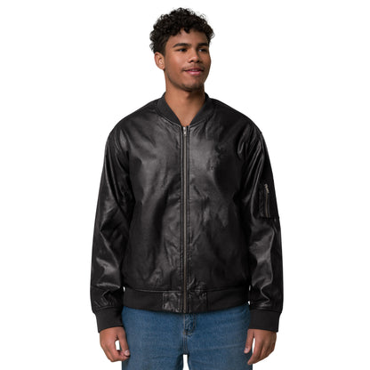 Leather Bomber Jacket.