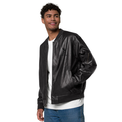 Leather Bomber Jacket.