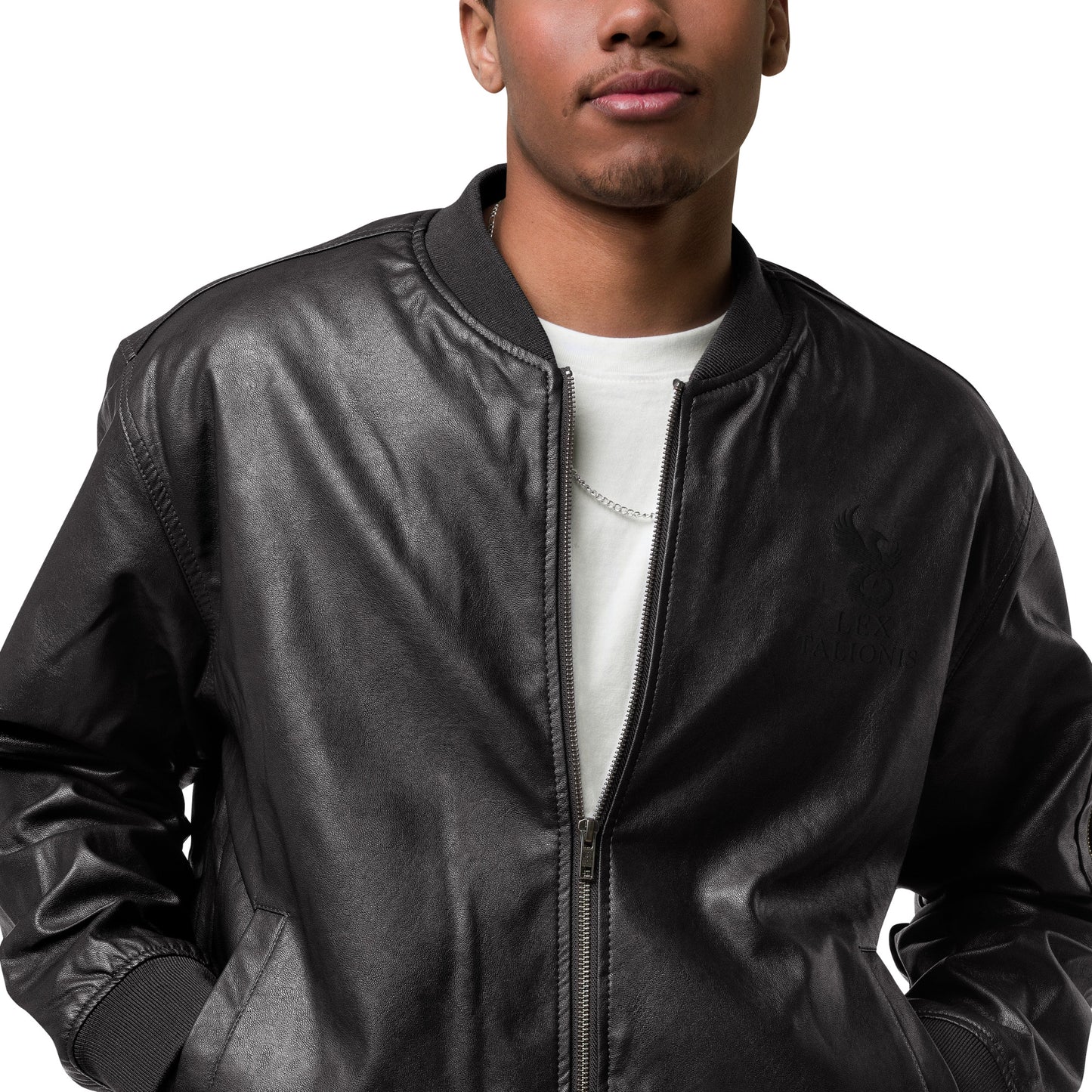 Leather Bomber Jacket.