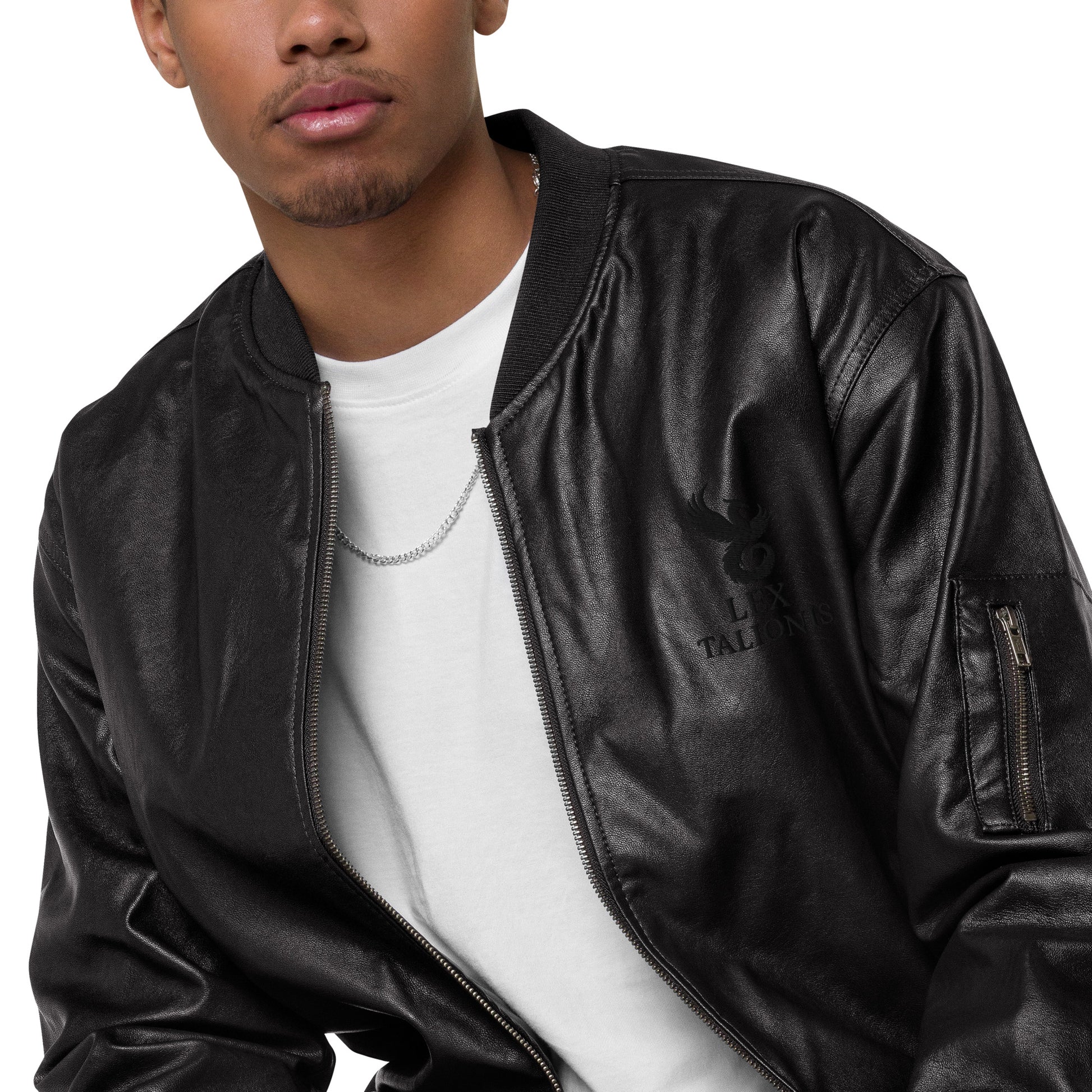 Leather Bomber Jacket.