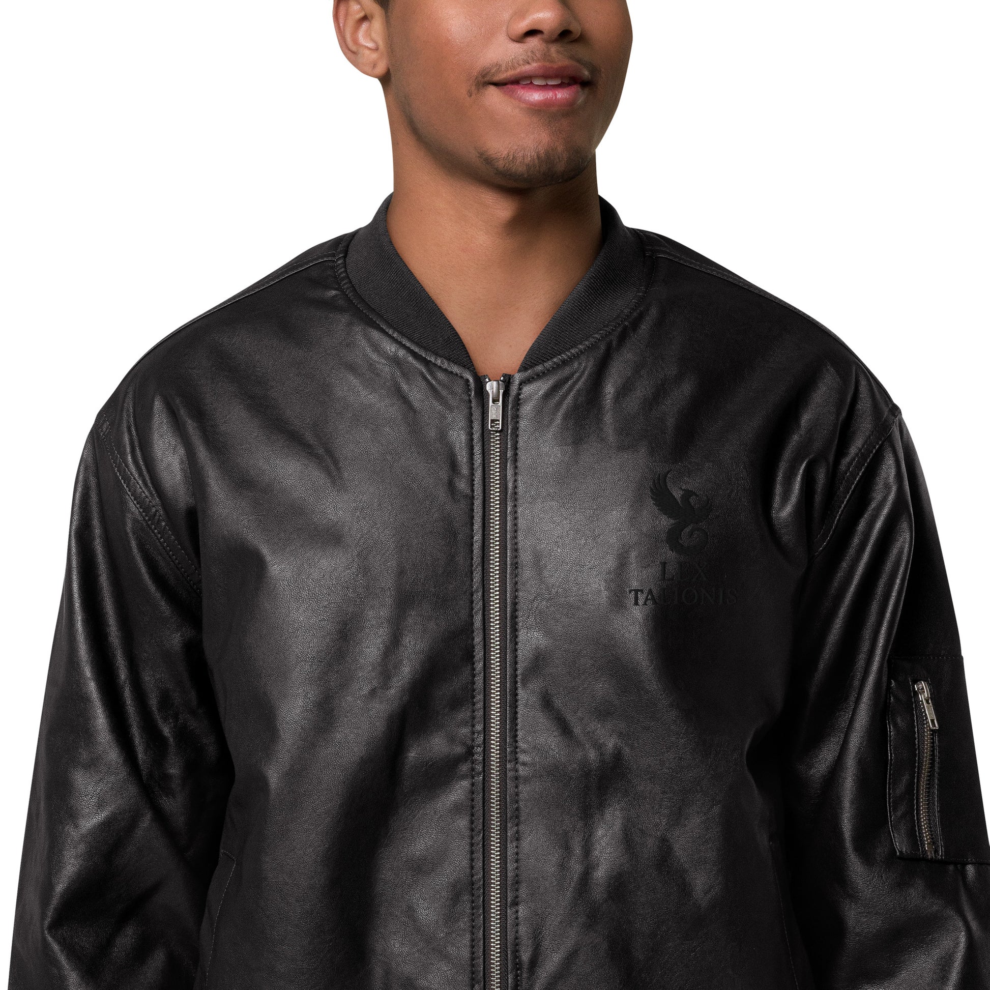 Leather Bomber Jacket.