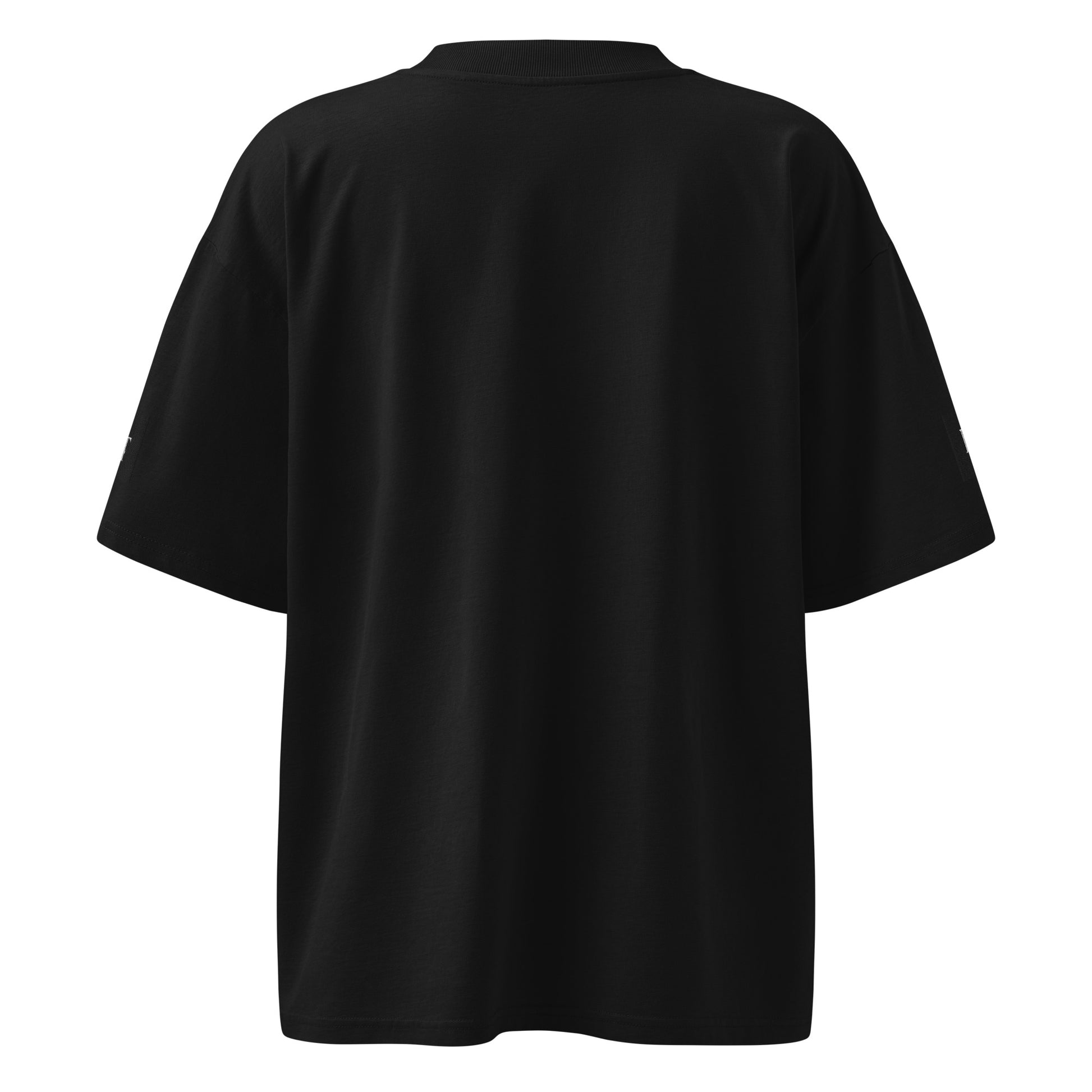 Organic Oversized High Neck "Bostonia Originem" T-shirt | Black.