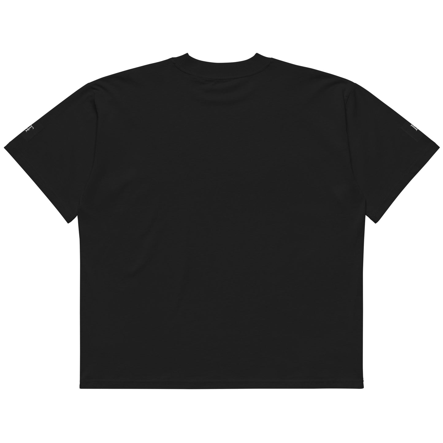 Organic Oversized High Neck "Bostonia Originem" T-shirt | Black.